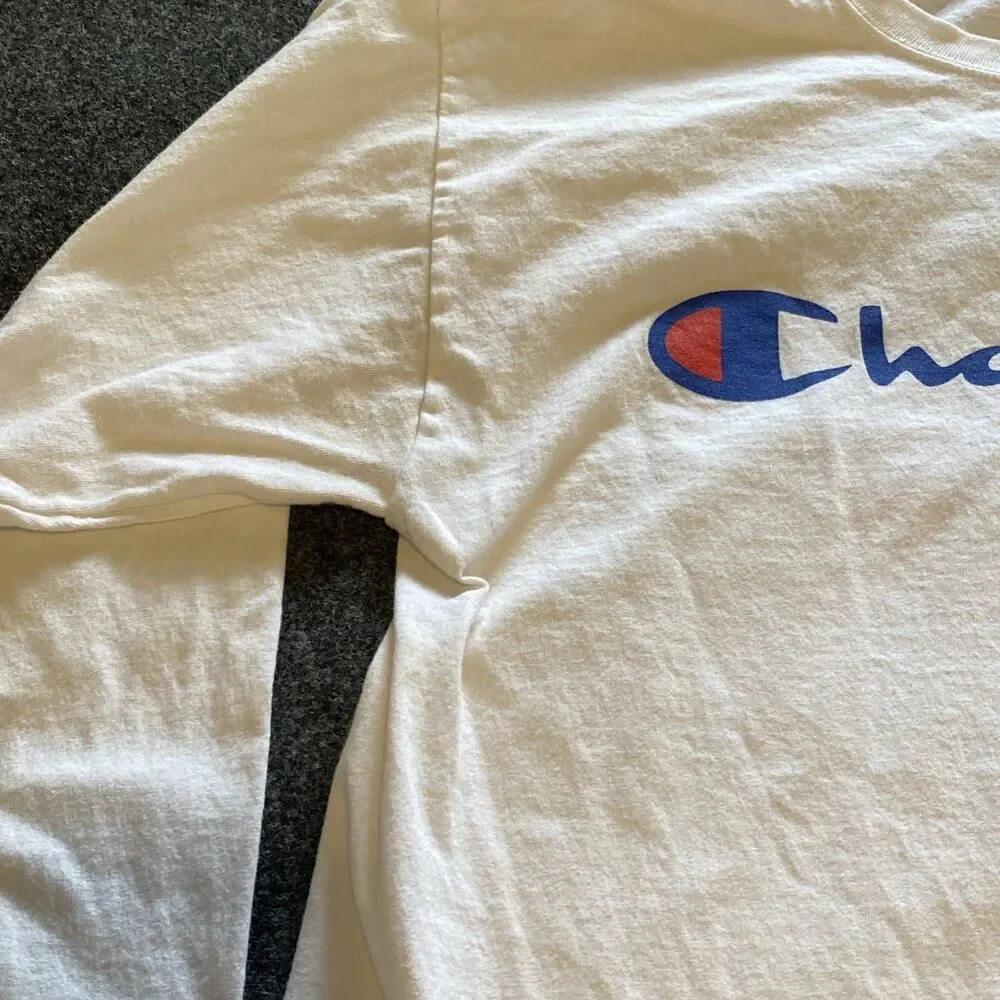 Champion Long Sleeve T-Shirt Men Size Medium Red And White - Picture 8 of 9